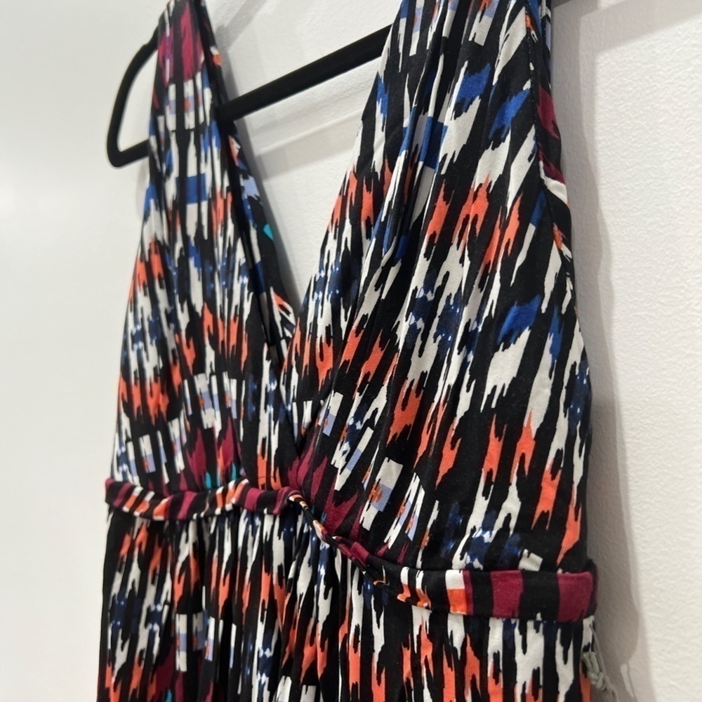 NWT Tart Maternity Chloe Maternity Maxi Dress IKAT Geometric Blue Multi MSRP$176 - Picture 2 of 5